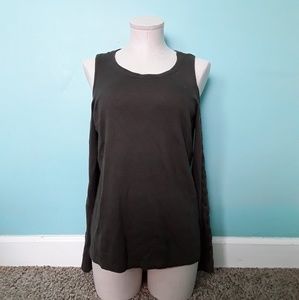 NWT Olive Cold Shoulder Top